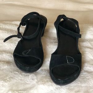 Black Suede Cordani Platform Block Heel